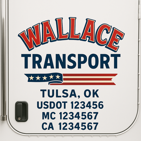 Custom Truck Door Decal Sticker Signs | US DOT Compliant Truck Door Lettering Templates | Make Your Own - Add Your Own Text (2-Pack)