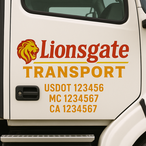 Custom Truck Door Decal Sticker Signs | US DOT Compliant Truck Door Lettering Templates | Make Your Own - Add Your Own Text (2-Pack)