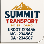 Custom Truck Door Decal Sticker Signs | US DOT Compliant Truck Door Lettering Templates | Make Your Own - Add Your Own Text (2-Pack)