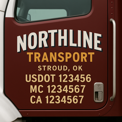 Custom Truck Door Decal Sticker Signs | US DOT Compliant Truck Door Lettering Templates | Make Your Own - Add Your Own Text (2-Pack)