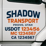 Custom Truck Door Decal Sticker Signs | US DOT Compliant Truck Door Lettering Templates | Make Your Own - Add Your Own Text (2-Pack)