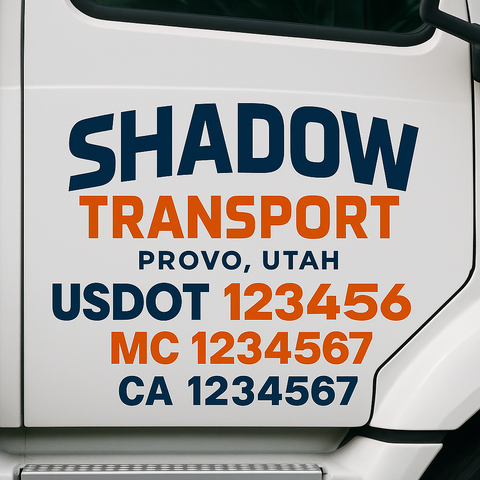 Custom Truck Door Decal Sticker Signs | US DOT Compliant Truck Door Lettering Templates | Make Your Own - Add Your Own Text (2-Pack)
