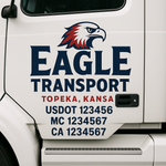 Custom Truck Door Decal Sticker Signs | US DOT Compliant Truck Door Lettering Templates | Make Your Own - Add Your Own Text (2-Pack)