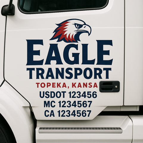 Custom Truck Door Decal Sticker Signs | US DOT Compliant Truck Door Lettering Templates | Make Your Own - Add Your Own Text (2-Pack)