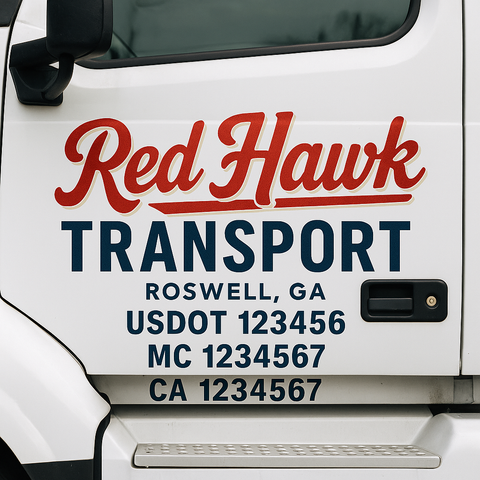 Custom Truck Door Decal Sticker Signs | US DOT Compliant Truck Door Lettering Templates | Make Your Own - Add Your Own Text (2-Pack)