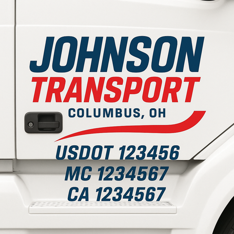 Custom Truck Door Decal Sticker Signs | US DOT Compliant Truck Door Lettering Templates | Make Your Own - Add Your Own Text (2-Pack)