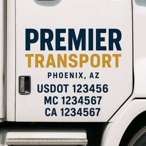 Custom Truck Door Decal Sticker Signs | US DOT Compliant Truck Door Lettering Templates | Make Your Own - Add Your Own Text (2-Pack)