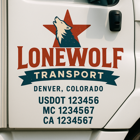 Custom Truck Door Decal Sticker Signs | US DOT Compliant Truck Door Lettering Templates | Make Your Own - Add Your Own Text (2-Pack)