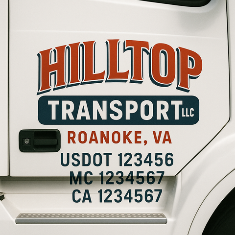 Custom Truck Door Decal Sticker Signs | US DOT Compliant Truck Door Lettering Templates | Make Your Own - Add Your Own Text (2-Pack)