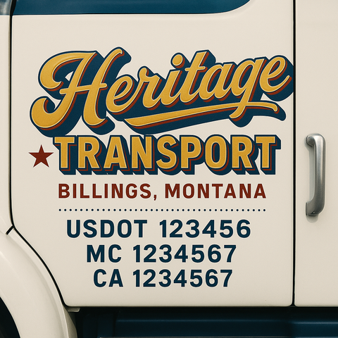 Custom Truck Door Decal Sticker Signs | US DOT Compliant Truck Door Lettering Templates | Make Your Own - Add Your Own Text (2-Pack)