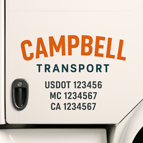 Custom Truck Door Decal Sticker Signs | US DOT Compliant Truck Door Lettering Templates | Make Your Own - Add Your Own Text (2-Pack)
