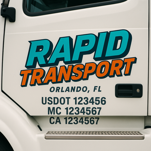 Custom Truck Door Decal Sticker Signs | US DOT Compliant Truck Door Lettering Templates | Make Your Own - Add Your Own Text (2-Pack)