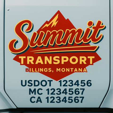 Custom Truck Door Decal Sticker Signs | US DOT Compliant Truck Door Lettering Templates | Make Your Own - Add Your Own Text (2-Pack)