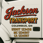 Custom Truck Door Decal Sticker Signs | US DOT Compliant Truck Door Lettering Templates | Make Your Own - Add Your Own Text (2-Pack)