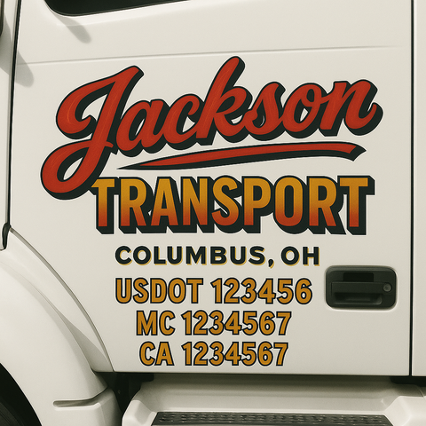 Custom Truck Door Decal Sticker Signs | US DOT Compliant Truck Door Lettering Templates | Make Your Own - Add Your Own Text (2-Pack)