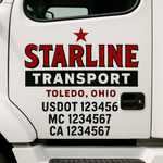 Custom Truck Door Decal Sticker Signs | US DOT Compliant Truck Door Lettering Templates | Make Your Own - Add Your Own Text (2-Pack)