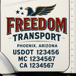 Custom Truck Door Decal Sticker Signs | US DOT Compliant Truck Door Lettering Templates | Make Your Own - Add Your Own Text (2-Pack)
