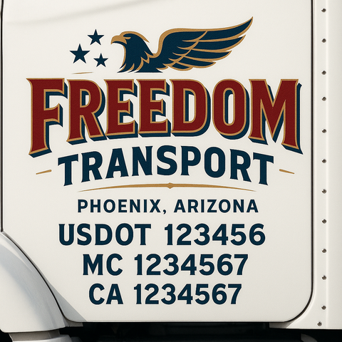 Custom Truck Door Decal Sticker Signs | US DOT Compliant Truck Door Lettering Templates | Make Your Own - Add Your Own Text (2-Pack)