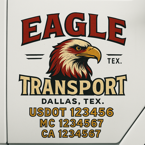 Custom Truck Door Decal Sticker Signs | US DOT Compliant Truck Door Lettering Templates | Make Your Own - Add Your Own Text (2-Pack)