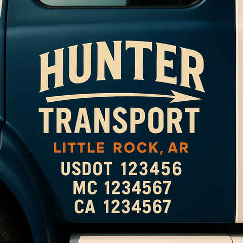 Custom Truck Door Decal Sticker Signs | US DOT Compliant Truck Door Lettering Templates | Make Your Own - Add Your Own Text (2-Pack)