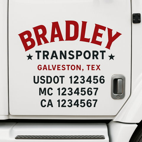 Custom Truck Door Decal Sticker Signs | US DOT Compliant Truck Door Lettering Templates | Make Your Own - Add Your Own Text (2-Pack)