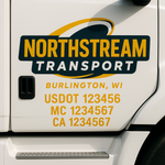 Custom Truck Door Decal Sticker Signs | US DOT Compliant Truck Door Lettering Templates | Make Your Own - Add Your Own Text (2-Pack)