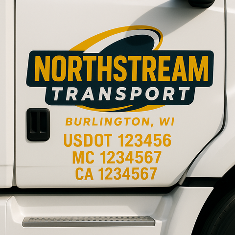 Custom Truck Door Decal Sticker Signs | US DOT Compliant Truck Door Lettering Templates | Make Your Own - Add Your Own Text (2-Pack)