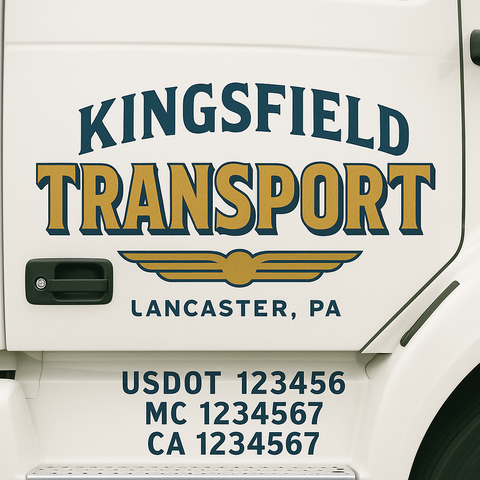 Custom Truck Door Decal Sticker Signs | US DOT Compliant Truck Door Lettering Templates | Make Your Own - Add Your Own Text (2-Pack)