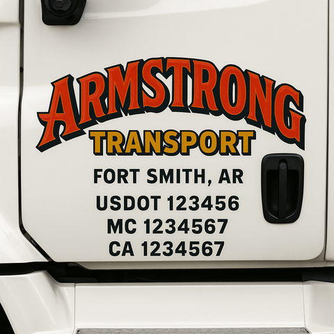 Custom Truck Door Decal Sticker Signs | US DOT Compliant Truck Door Lettering Templates | Make Your Own - Add Your Own Text (2-Pack)