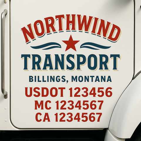 Custom Truck Door Decal Sticker Signs | US DOT Compliant Truck Door Lettering Templates | Make Your Own - Add Your Own Text (2-Pack)