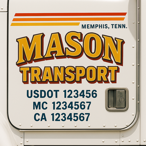 Custom Truck Door Decal Sticker Signs | US DOT Compliant Truck Door Lettering Templates | Make Your Own - Add Your Own Text (2-Pack)