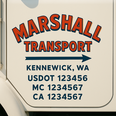 Custom Truck Door Decal Sticker Signs | US DOT Compliant Truck Door Lettering Templates | Make Your Own - Add Your Own Text (2-Pack)