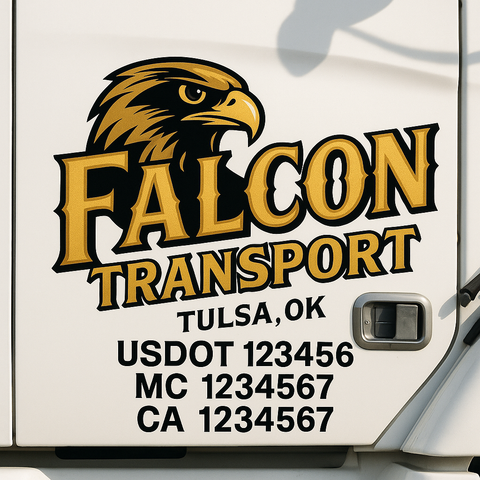 Custom Truck Door Decal Sticker Signs | US DOT Compliant Truck Door Lettering Templates | Make Your Own - Add Your Own Text (2-Pack)
