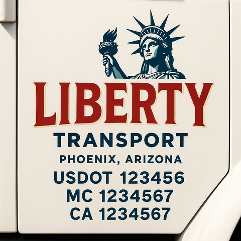 Custom Truck Door Decal Sticker Signs | US DOT Compliant Truck Door Lettering Templates | Make Your Own - Add Your Own Text (2-Pack)