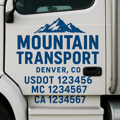 Custom Truck Door Decal Sticker Signs | US DOT Compliant Truck Door Lettering Templates | Make Your Own - Add Your Own Text (2-Pack)