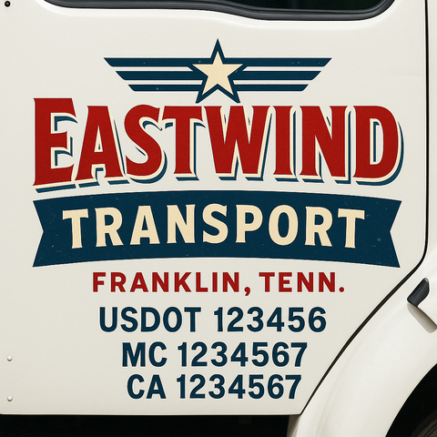 Custom Truck Door Decal Sticker Signs | US DOT Compliant Truck Door Lettering Templates | Make Your Own - Add Your Own Text (2-Pack)