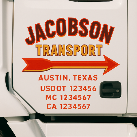 Custom Truck Door Decal Sticker Signs | US DOT Compliant Truck Door Lettering Templates | Make Your Own - Add Your Own Text (2-Pack)