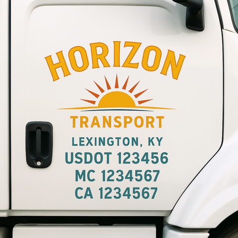 Custom Truck Door Decal Sticker Signs | US DOT Compliant Truck Door Lettering Templates | Make Your Own - Add Your Own Text (2-Pack)