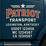 Custom Truck Door Decal Sticker Signs | US DOT Compliant Truck Door Lettering Templates | Make Your Own - Add Your Own Text (2-Pack)