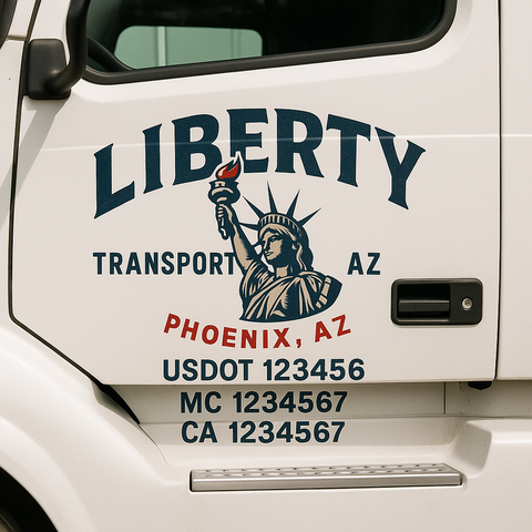 Custom Truck Door Decal Sticker Signs | US DOT Compliant Truck Door Lettering Templates | Make Your Own - Add Your Own Text (2-Pack)