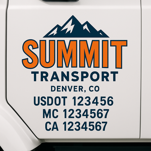 Custom Truck Door Decal Sticker Signs | US DOT Compliant Truck Door Lettering Templates | Make Your Own - Add Your Own Text (2-Pack)