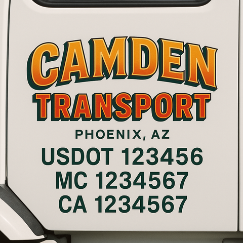 Custom Truck Door Decal Sticker Signs | US DOT Compliant Truck Door Lettering Templates | Make Your Own - Add Your Own Text (2-Pack)