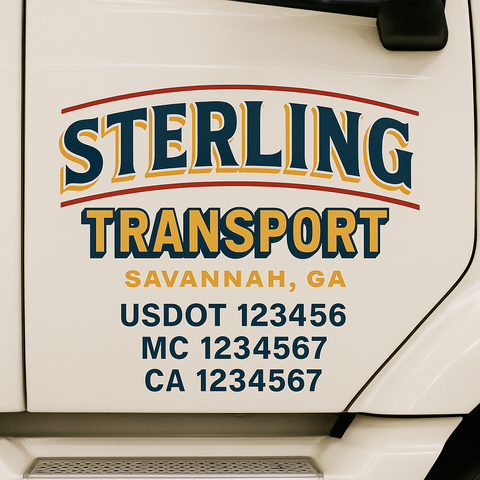 Custom Truck Door Decal Sticker Signs | US DOT Compliant Truck Door Lettering Templates | Make Your Own - Add Your Own Text (2-Pack)