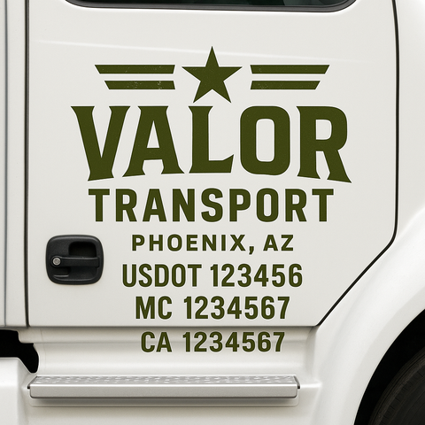 Custom Truck Door Decal Sticker Signs | US DOT Compliant Truck Door Lettering Templates | Make Your Own - Add Your Own Text (2-Pack)