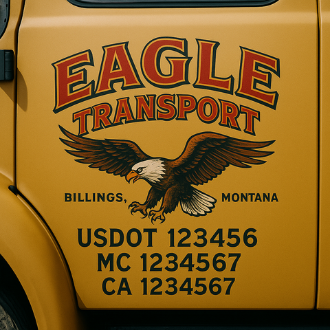 Custom Truck Door Decal Sticker Signs | US DOT Compliant Truck Door Lettering Templates | Make Your Own - Add Your Own Text (2-Pack)
