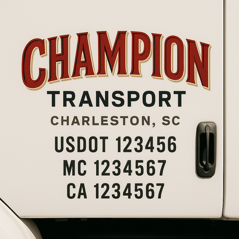 Custom Truck Door Decal Sticker Signs | US DOT Compliant Truck Door Lettering Templates | Make Your Own - Add Your Own Text (2-Pack)