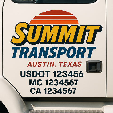 Custom Truck Door Decal Sticker Signs | US DOT Compliant Truck Door Lettering Templates | Make Your Own - Add Your Own Text (2-Pack)