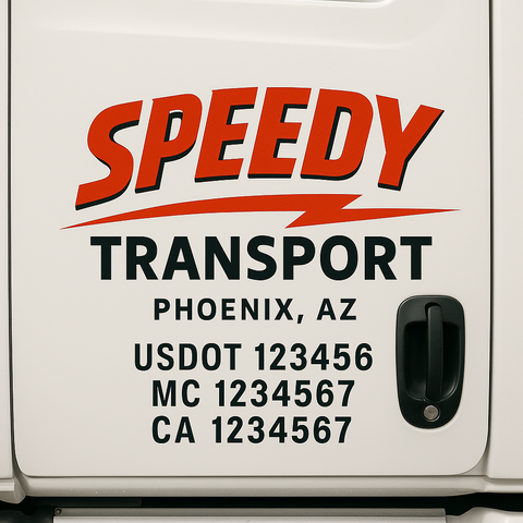 Custom Truck Door Decal Sticker Signs | US DOT Compliant Truck Door Lettering Templates | Make Your Own - Add Your Own Text (2-Pack)