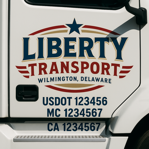Custom Truck Door Decal Sticker Signs | US DOT Compliant Truck Door Lettering Templates | Make Your Own - Add Your Own Text (2-Pack)