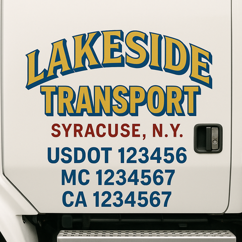 Custom Truck Door Decal Sticker Signs | US DOT Compliant Truck Door Lettering Templates | Make Your Own - Add Your Own Text (2-Pack)